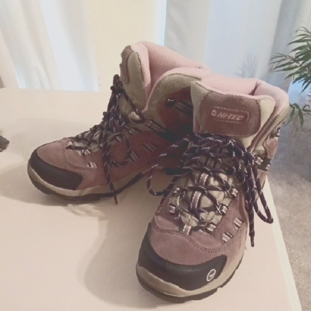 Hi-Tec Women's Hiking Boots - Pink and Brown.  Like New.